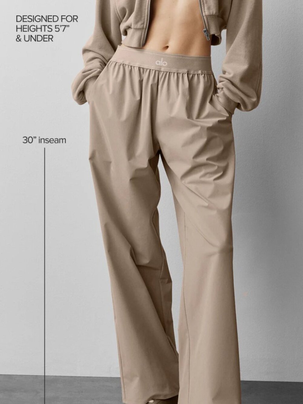 🖤Alo Yoga Suit Up Trouser Gravel (Regular)30" Inseam Loose Straight Leg - Picture 7 of 8
